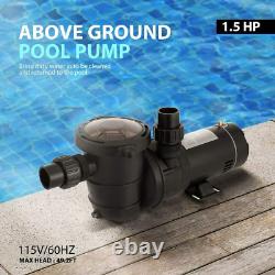 1.5 HP 5400 GPH Above Ground Swimming Pool Pump with Strainer Basket ETL Certified