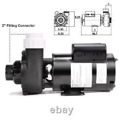 2HP Spa Pump Side Discharge Pump 220V 2-Speed Motor 2 Circulating Pump, Black