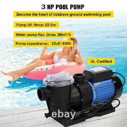 3.0HP Generic Swimming Pool Pump Motor w Strainer In/Above Ground 420L/Min Pump