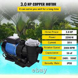 3.0HP Swimming Pool Pump Motor 220-240V 10038GPH Filter Water Pump with Strainer