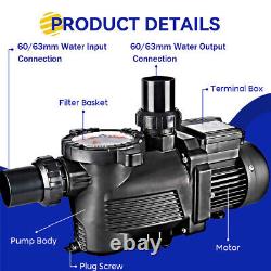 3.0 HP Swimming Pool Pump In/Above Ground Motor withStrainer Basket 220-240V