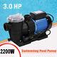 3.0 Hp Swimming Pool Pump Spa Water 220 Volt Outdoor Above Ground Strainer Motor
