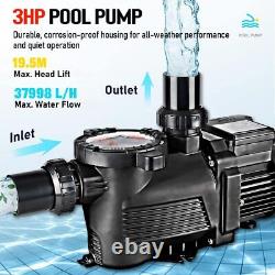 3.0 HP Swimming Pool Spa Water Pump 220 Volt Outdoor Above Ground Strainer Motor