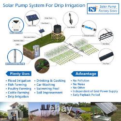 3 AC/DC Solar Powered Bore Well Water Pump 2HP Submersible Hybrid Deep 110/220V