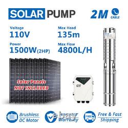 3 DC Solar Water Pump S/S Impeller Deep Well 1500W Submersible with Controller