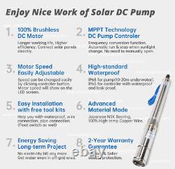 3 Solar Well Pump Submersible DC Water Pump 72V 1100W Bore Hole MPPT Controller