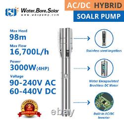 4 AC/DC Solar Water Deep Well Pump Resin Encapsulated 100m 3000W Submersible