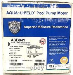 Aqua-Shield Pool Pump Motor ASB841, 1.65 Total HP, 3450 RPM, Moisture Resistant