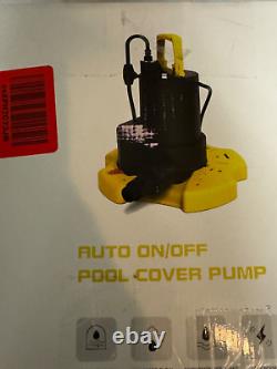 Automatic Swimming Pool Cover Pump, 1/4 HP Submersible Water Pump for Pool Drain