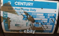 Century 3/4 HP Pool Pump Motor 115 Vac 1ø 3450 RPM 48y Frame Dp 7-164249-03