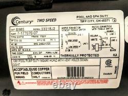 Century B985 Pool Pump Motor, 1/3 2 HP 2-Speed 3450/1725 RPM, 230 V, 56Y, PSC