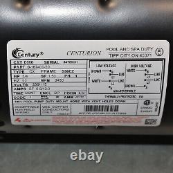 Century Pool Pump Electric Motor B668, 3/4 HP, 115/230V AC, 3450 RPM, S56CZ