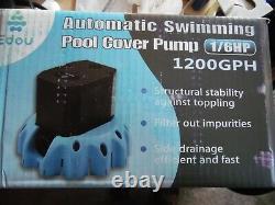 Edou Automatic Swimming Pool Cover Pump Submersible Water Pump, 1200 Gph, 1/6-Hp