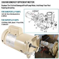 For Pentair Whisperflo Almond 1HP Pool Pump Motor Replacemet 355010S 071314S