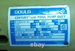 Gould Inground Pool Pump Motor, 56J Frame, 1/2HP