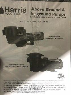 Harris 156579 Above Ground Swimming Pool 1.5 HP 115 Volt Pump Motor New in Box