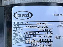 Jacuzzi JMR150T 1081 Pool Motor, 230 / 115VAC Single Phase UNUSED