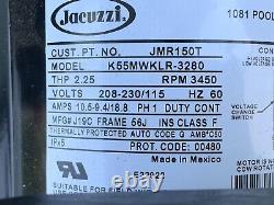 Jacuzzi JMR150T 1081 Pool Motor, 230 / 115VAC Single Phase UNUSED