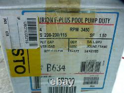 Magnetek Century Pool pump & Spa Motor 3/4HP U56C frame 3450 RPM 5/8shaft 3/16