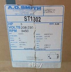 New A. O. Smith 3 HP Threaded Shaft Pool Pump Motor 208-230v 56j 3450 RPM St1302