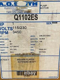 New Ao Smith 1 HP Pool & Spa Motor 115/230v 3450 RPM 48y Frame C48l2ec102a2