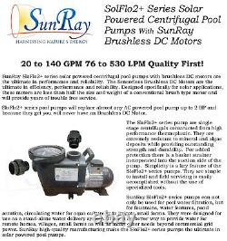 SunRay Solar Powered Pool Pump DC 3.5HP In 16 Panels 240v Pond Brushless Motor