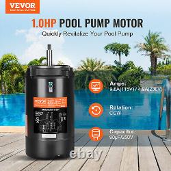 VEVOR 1HP Pool Pump Motor 115/230V 9.8/4.9A 56J 3450RPM 90? F/250V Capacitor