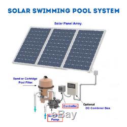 WBS Solar AC/DC Swimming Pool Pump Above Ground Spa Motor Strainer 118GPM 1.6HP